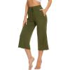 imageWiWi Womens Capri Pajama Pants Bamboo Viscose Lounge Casual Bottoms Soft Sleep Capris Pant with Drawstring SXXLDark Army Green