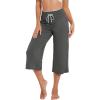 imageWiWi Womens Capri Pajama Pants Viscose from Bamboo Lounge Casual Bottoms Capris with Drawstring SXXLIron Grey