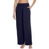imageWiWi Womens Pajama Pants Loose Sleep Bottoms for Women High Waisted Casual Rayon Lounge Palazzo Bottom SXXLNavy