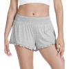 imageWiWi Womens Pajama Shorts Loose Comfy Pajamas Bottoms Lightweight Viscose from Bamboo Sleepwear SXXLAlight Heather Grey