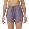imageWiWi Womens Pajama Shorts Loose Comfy Pajamas Bottoms Lightweight Viscose from Bamboo Sleepwear SXXLBviolet