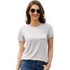 imageWiWi Womens TShirts Summer Casual Dressy Tshirt Short Sleeve Round Neck Tops Clothes 2025 Fashion Outfits SXXLGrayish White