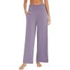 imageWiWi Womens Viscose from Bamboo Lounge Pants Soft Wide Leg Pajama Bottoms Palazzo Yoga Pant Casual Pj Bottom SXXLViolet