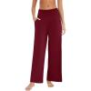 imageWiWi Womens Viscose from Bamboo Lounge Pants Soft Wide Leg Pajama Bottoms Palazzo Yoga Pant Casual Pj Bottom SXXLWine