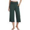 imageWiWi Womens Yoga Pants Comfy Casual Capri Bottoms with Pockets Sweatpants Wide Leg Capris Lounge Pant SXXLBlackish Green