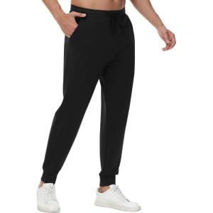 imageWiWi Mens Sweatpants Joggers for Mens Athletic Running Workout Gym Pants Lightweight Track Casual Pant SXXLBlack