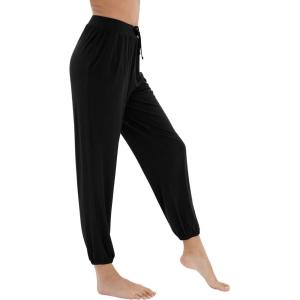 imageWiWi Pajama Pants for Women Lounge Joggers Yoga Viscose from Bamboo Bottoms Plus Size Pajamas Pant Sweatpants S4XBlack