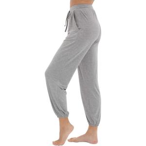 imageWiWi Pajama Pants for Women Lounge Joggers Yoga Viscose from Bamboo Bottoms Plus Size Pajamas Pant Sweatpants S4XHeather Grey