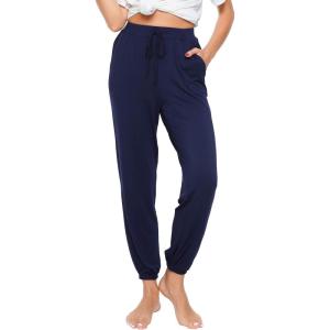 imageWiWi Pajama Pants for Women Lounge Joggers Yoga Viscose from Bamboo Bottoms Plus Size Pajamas Pant Sweatpants S4XNavy