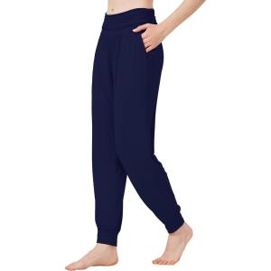imageWiWi Pajama Pants for Women Soft Lounge Joggers Pockets Comfy Sleep Bottoms Viscose from Bamboo Pjs Jogger SXXLNavy