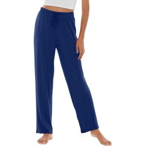 imageWiWi Pajama Pants for Women Viscose from Bamboo Soft Wide Leg Sweatpants Drawstring Bottoms Sleep Pj Pant SXXLAblue Depth