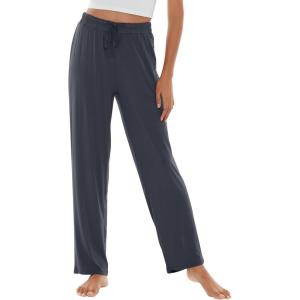 imageWiWi Pajama Pants for Women Viscose from Bamboo Soft Wide Leg Sweatpants Drawstring Bottoms Sleep Pj Pant SXXLAcharcoal
