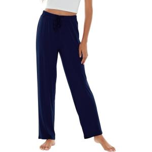 imageWiWi Pajama Pants for Women Viscose from Bamboo Soft Wide Leg Sweatpants Drawstring Bottoms Sleep Pj Pant SXXLAnavy