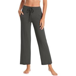 imageWiWi Pajama Pants for Women Viscose from Bamboo Soft Wide Leg Sweatpants Drawstring Bottoms Sleep Pj Pant SXXLBiron Grey