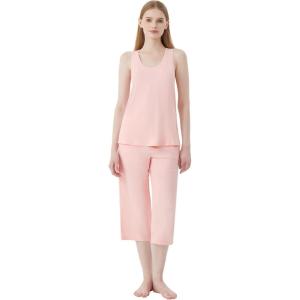 imageWiWi Pajamas for WomenViscose Made from Bamboo Sleeveless Pjs Tank Top Capri Pants Pajama Set SXXLBcream Pink