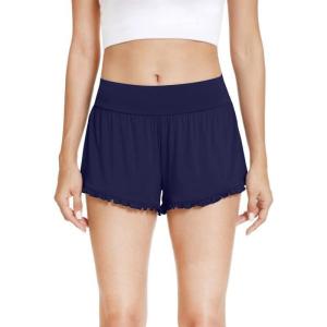 imageWiWi Sleep Shorts for Women Soft Yoga Bottoms Wide Leg Lounge Pj Short Pants Viscose from Bamboo SXXLB Iolet