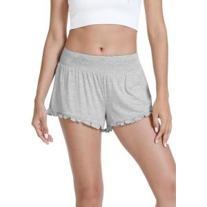 imageWiWi Sleep Shorts for Women Soft Yoga Bottoms Wide Leg Lounge Pj Short Pants Viscose from Bamboo SXXLDark Grey