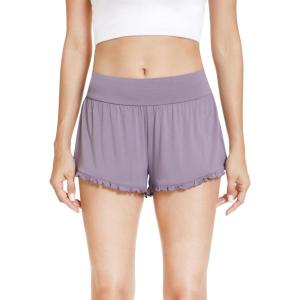 imageWiWi Sleep Shorts for Women Soft Yoga Bottoms Wide Leg Lounge Pj Short Pants Viscose from Bamboo SXXLViolet