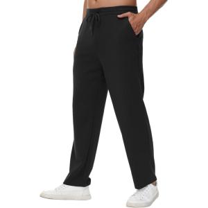 imageWiWi Sweatpants for Mens Workout Gym Pants Lightweight Track Pant with Pockets Drawstring SXXLBlack