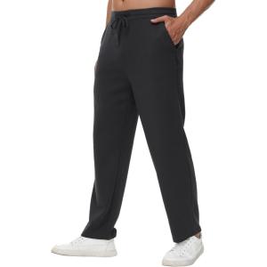 imageWiWi Sweatpants for Mens Workout Gym Pants Lightweight Track Pant with Pockets Drawstring SXXLCharcoal