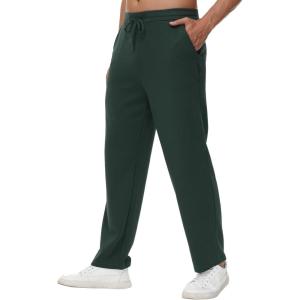 imageWiWi Sweatpants for Mens Workout Gym Pants Lightweight Track Pant with Pockets Drawstring SXXLDark Fence Green