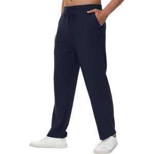 imageWiWi Sweatpants for Mens Workout Gym Pants Lightweight Track Pant with Pockets Drawstring SXXLDark Navy