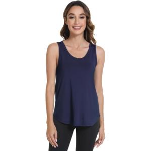 imageWiWi Tank Tops for Women Sleeveless Pajama TShirt Tanks Loungewear Basic Shirts Viscose from Bamboo SXXLAnavy