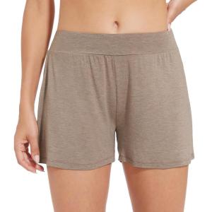 imageWiWi Viscose from Bamboo Pajama Shorts for Women Soft Casual Sleep Wide Leg Lounge Bottoms Pj SXXLCamel
