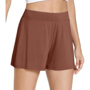 imageWiWi Viscose from Bamboo Pajama Shorts for Women Soft Casual Sleep Wide Leg Lounge Bottoms Pj SXXLChocolate Brown
