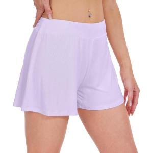 imageWiWi Viscose from Bamboo Pajama Shorts for Women Soft Casual Sleep Wide Leg Lounge Bottoms Pj SXXLPastel Purple