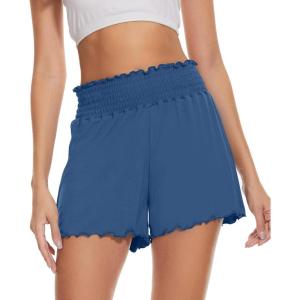imageWiWi Viscose from Bamboo Pajama Shorts for Women Soft Sleep Boxers High Waisted Lounge Short Pj Bottoms SXXLPrussian Bluee