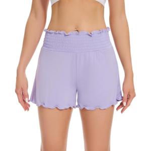 imageWiWi Viscose from Bamboo Pajama Shorts for Women Soft Sleep Boxers High Waisted Lounge Short Pj Bottoms SXXLTaro Purple