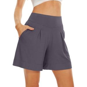 imageWiWi Viscose from Bamboo Sleep Shorts for Women Casual Lounge Boxers Soft Pajama Wide Leg Bottoms Sleepwear SXXLDark Grey