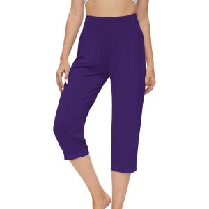 imageWiWi Viscose from Bamboo Womens Capri Pajama Pants Lounge Casual Bottoms Cute Capris SXXLDark Purple
