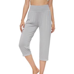 imageWiWi Viscose from Bamboo Womens Capri Pajama Pants Lounge Casual Bottoms Cute Capris SXXLGrey