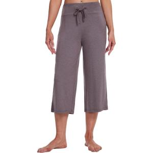 imageWiWi Womens Capri Pajama Pants Viscose from Bamboo Lounge Casual Bottoms Capris with Drawstring SXXLMisty Grey