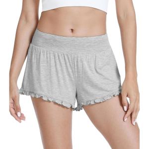 imageWiWi Womens Pajama Shorts Loose Comfy Pajamas Bottoms Lightweight Viscose from Bamboo Sleepwear SXXLAlight Heather Grey