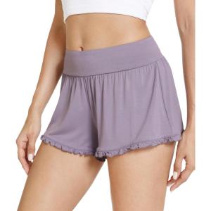imageWiWi Womens Pajama Shorts Loose Comfy Pajamas Bottoms Lightweight Viscose from Bamboo Sleepwear SXXLAviolet