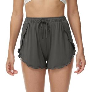 imageWiWi Womens Pajama Shorts Loose Comfy Pajamas Bottoms Lightweight Viscose from Bamboo Sleepwear SXXLBiron Grey