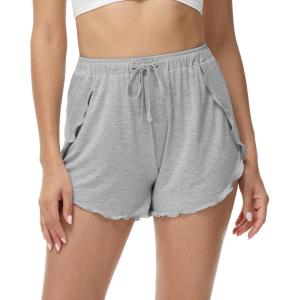 imageWiWi Womens Pajama Shorts Loose Comfy Pajamas Bottoms Lightweight Viscose from Bamboo Sleepwear SXXLBlight Heather Grey