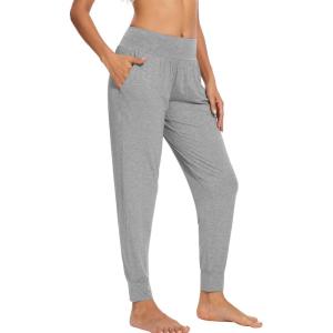 imageWiWi Womens Viscose from Bamboo Joggers Casual Pajama Pants Loose Yoga Bottoms Comfy Lounge Sweatpants with Pockets SXXLHeather Grey