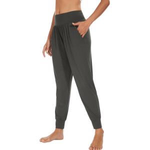 imageWiWi Womens Viscose from Bamboo Joggers Casual Pajama Pants Loose Yoga Bottoms Comfy Lounge Sweatpants with Pockets SXXLIron Grey