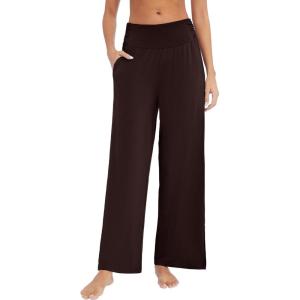 imageWiWi Womens Viscose from Bamboo Lounge Pants Soft Wide Leg Pajama Bottoms Palazzo Yoga Pant Casual Pj Bottom SXXLMocha