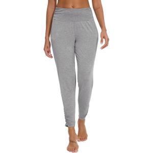 imageWiWi Womens Yoga Pants with Pockets  Viscose from Bamboo HighWaist Joggers Sweatpants Lounge Pajama Bottoms SXXLHeather Grey