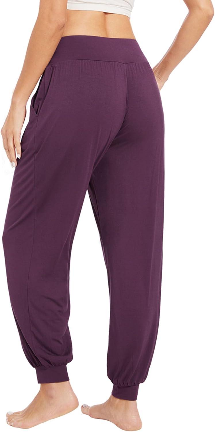imageWiWi Jogger Pant for Women High Waist Yoga Pants Soft Comfy Viscose from Bamboo Womens Pajama Bottoms SXXLMulberry