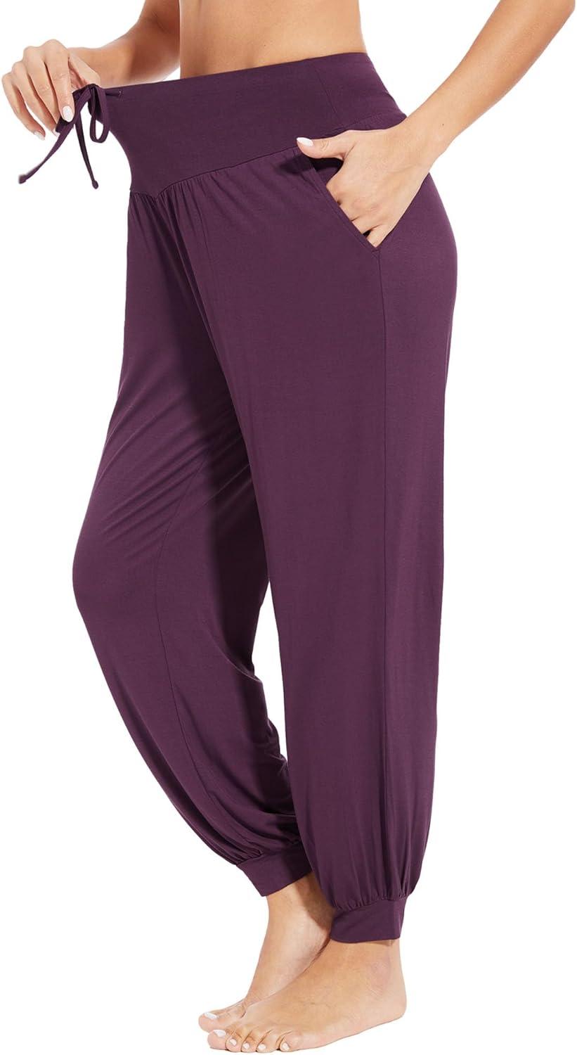 imageWiWi Jogger Pant for Women High Waist Yoga Pants Soft Comfy Viscose from Bamboo Womens Pajama Bottoms SXXLMulberry