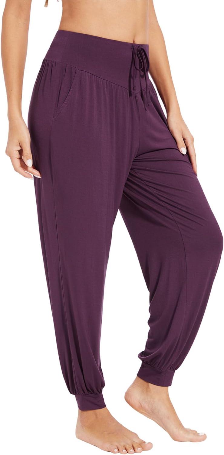 imageWiWi Jogger Pant for Women High Waist Yoga Pants Soft Comfy Viscose from Bamboo Womens Pajama Bottoms SXXLMulberry