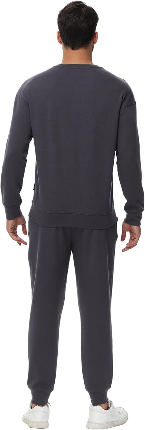 imageWiWi Mens Tracksuit Athletic Sweatsuits Long Sleeve 2 Piece Outfit Running Jogging Casual Loungwear Sport Suit Sets SXXLCharcoal