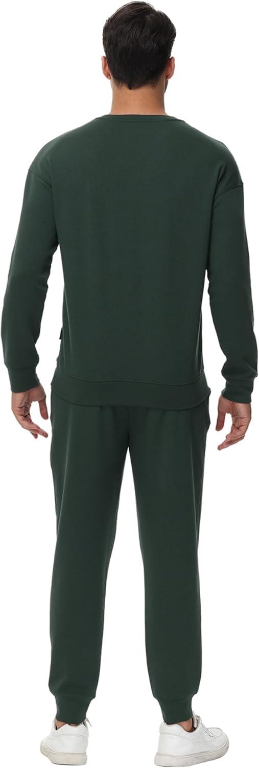 imageWiWi Mens Tracksuit Athletic Sweatsuits Long Sleeve 2 Piece Outfit Running Jogging Casual Loungwear Sport Suit Sets SXXLDark Fence Green