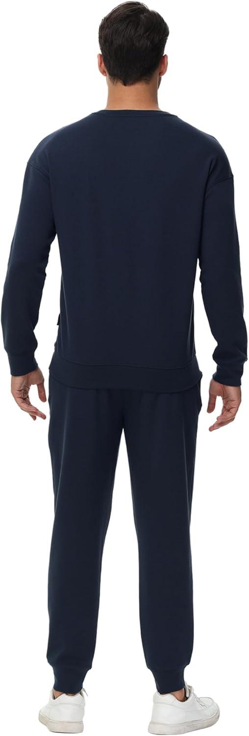 imageWiWi Mens Tracksuit Athletic Sweatsuits Long Sleeve 2 Piece Outfit Running Jogging Casual Loungwear Sport Suit Sets SXXLDark Navy